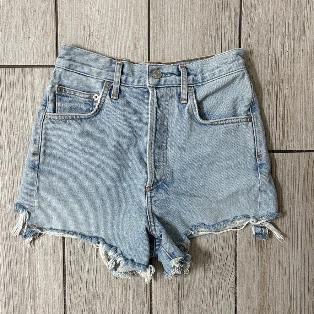 Agolde Light Blue Denim Women's Shorts
